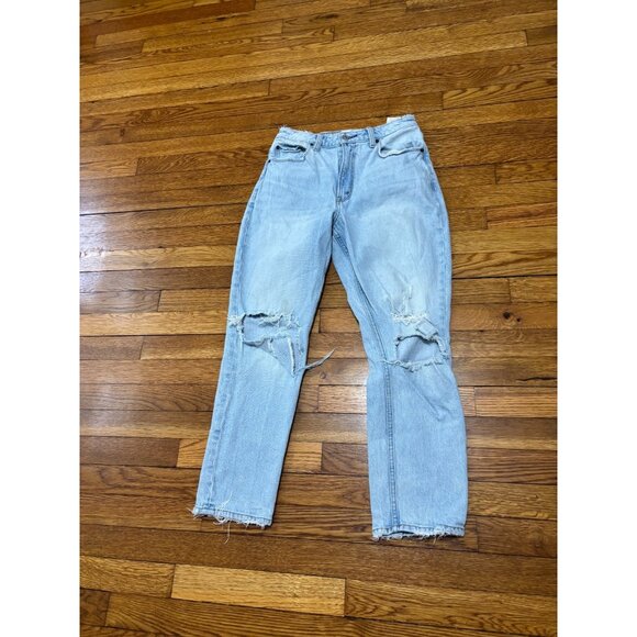 Abercrombie & Fitch Jeans Curve Love Mom High Rise Light Wash Denim Size 6 Blue - Picture 2 of 7